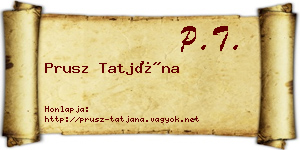 Prusz Tatjána névjegykártya